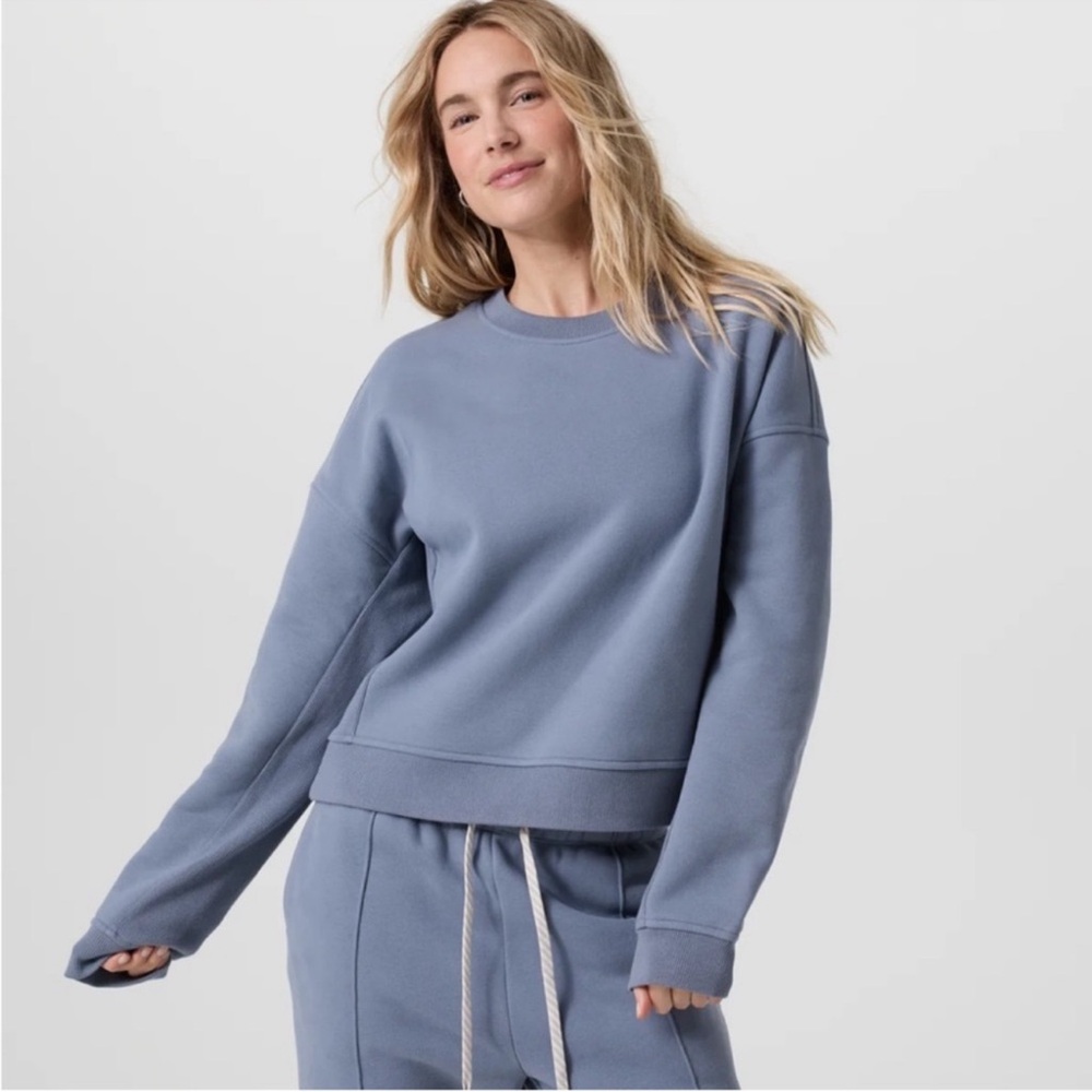 VUORI RESTORE SET SWEATSHIRT AND JOGGERS SIZE LARGE BLUE HERON
